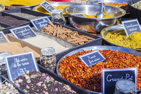 Aix Provence France March 2018 Spices Typical Provence Seasoning Laid — Stock Photo, Image
