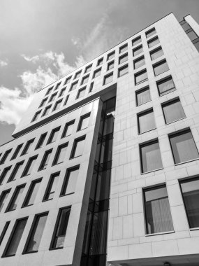 Moskova, Rusya, 4 Haziran 2018. Şehrin tarihi semtlerinden modern sivri binanın binaların mimari parçalar