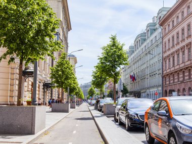 Moskova, Rusya, 4 Haziran 2018. Güneşli yaz günü. Kentsel. 