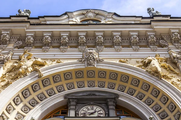 Moscow Rússia Junho 2018 Fragmento Arquitetônico Uma Fachada Edifício Típico — Fotografia de Stock