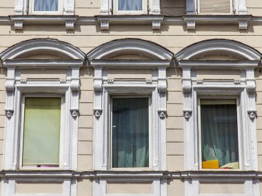 Moskova, Rusya, 4 Haziran 2018. Bina cephe tipik binanın çevresinde tarihi mimari bir parçası. 