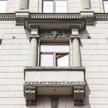 Moskova, Rusya, 4 Haziran 2018. Bina cephe tipik binanın çevresinde tarihi mimari bir parçası. 