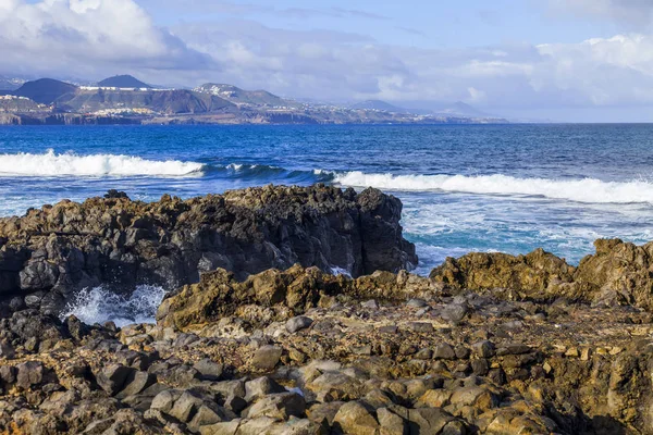 Мальовничі Скелі Узбережжі Атлантичного Океану Промиті Хвилями — стокове фото