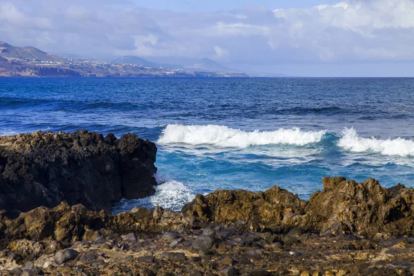 Мальовничі Скелі Узбережжі Атлантичного Океану Промиті Хвилями — стокове фото