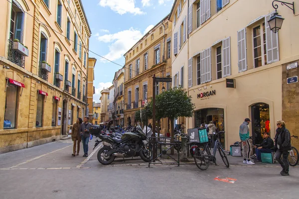 Aix Provence Francji Marca 2018 Ulica Widok Typowe Dla Małych — Zdjęcie stockowe