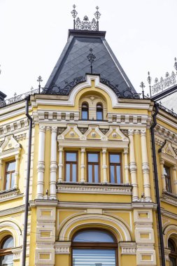 Moskova, Rusya, 4 Haziran 2018. Bina cephe tipik binanın çevresinde tarihi mimari bir parçası. 