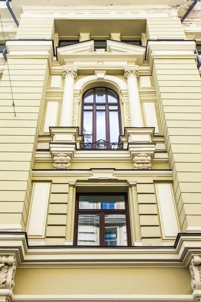 Moskva Rusko Červnu 2018 Architektonický Fragment Fasáda Typického Domu Kolem — Stock fotografie