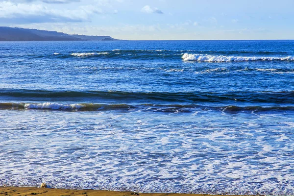 Pintoresco Surf Costa Del Océano Atlántico Tiempo Nublado —  Fotos de Stock