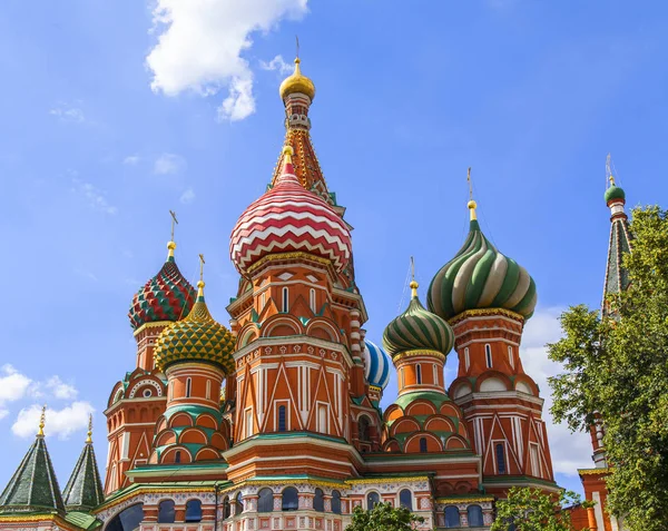 Moskva Ryssland Den Juni 2018 Basil Cathedral Kupoler Röda Torget — Stockfoto