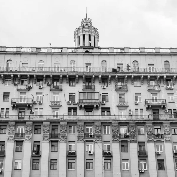 Moscow Russia June 2018 Architectural Fragment Facade Typical House Historical — Stock Photo, Image