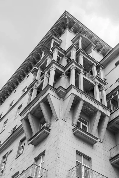 Moscow Rússia Junho 2018 Fragmento Arquitetônico Uma Fachada Uma Casa — Fotografia de Stock
