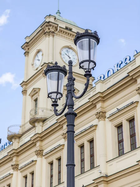 Mosca Russia Luglio 2018 Vista Urbana Bellissimo Lampione Traforato Sullo — Foto Stock