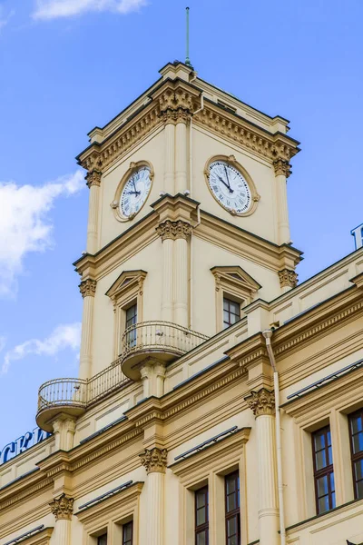 Moscow Russia July 2018 Urban View Fragment Facade Leningrad Railway — Stock Photo, Image
