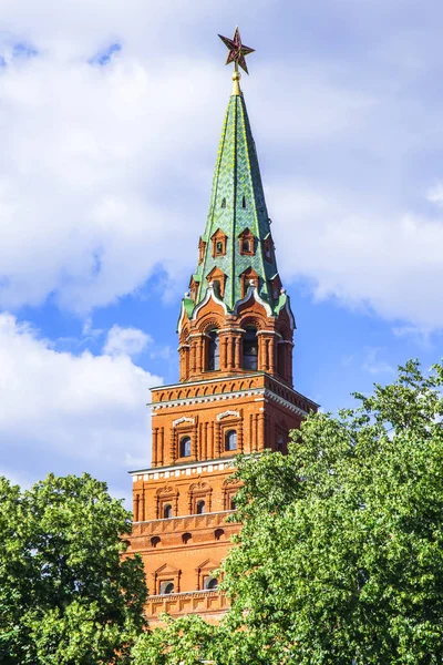 Moscú Rusia Junio 2018 Torre Borovitsky Del Kremlin Moscú — Foto de Stock
