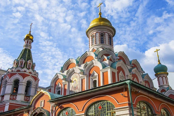 Moscou Rússia Junho 2018 Cúpulas Catedral Kazan Praça Vermelha Fragmento — Fotografia de Stock