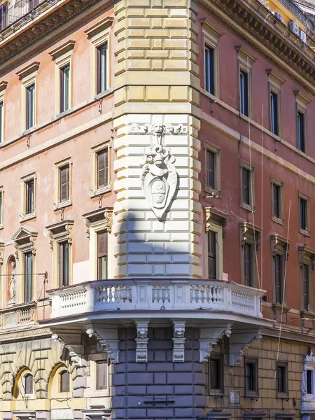 Rome Italië Maart 2017 Een Gevel Van Het Oude Gebouw — Stockfoto