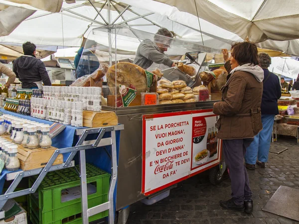 Рим Италия Марта 2017 Года Площади Кампо Фьори Campo Fiori — стоковое фото