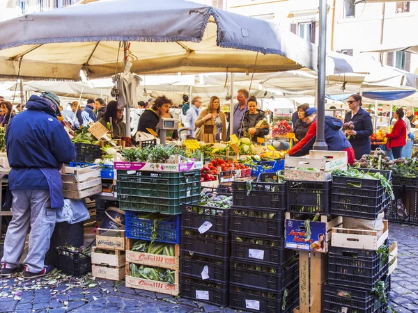 Mart 2017 Tarihinde Roma Talya Çeşitli Sebze Meyve Campo Fiori — Stok fotoğraf