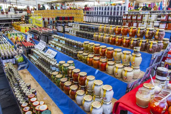 Rome Italy March 2017 Various Authentic Italian Farmer Bio Products — Stock Photo, Image