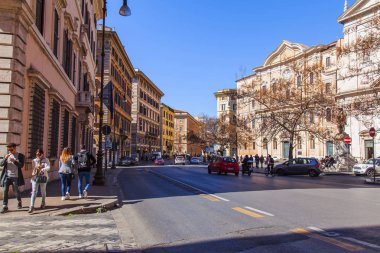 11 Mart 2017 tarihinde, Roma, İtalya. şehrin tarihi kesiminde güzel sokak. 