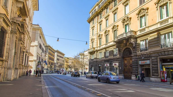 Рим Италия Марта 2017Г Красивая Улица Исторической Части Города — стоковое фото