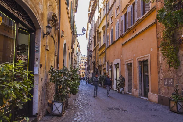 Roma Italia Marzo 2017 Hermosa Calle Una Parte Histórica Ciudad — Foto de Stock