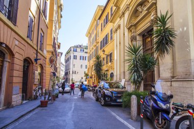 11 Mart 2017 tarihinde, Roma, İtalya. şehrin tarihi kesiminde güzel sokak. 