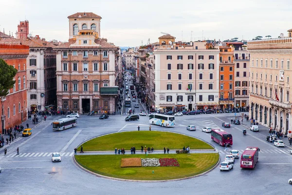 Roma Italia Marzo 2017 Una Veduta Della Piazza Venezia Dal — Foto Stock