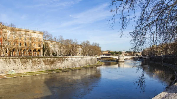 ローマ イタリア 2017 テヴェレ川とその堤防の — ストック写真