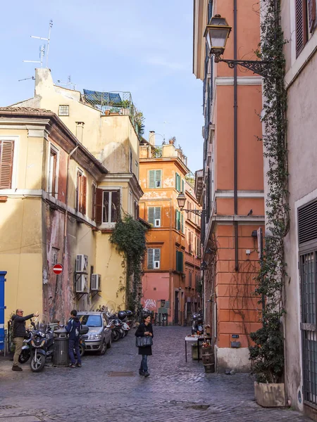 Rom Italien März 2017 Menschen Gehen Entlang Der Malerischen Straße — Stockfoto