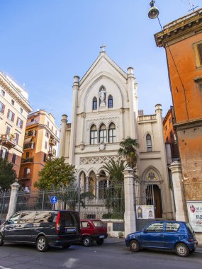 11 Mart 2017 tarihinde, Roma, İtalya. Güzel pitoresk şehrin tarihsel bir parçası sokakta. 