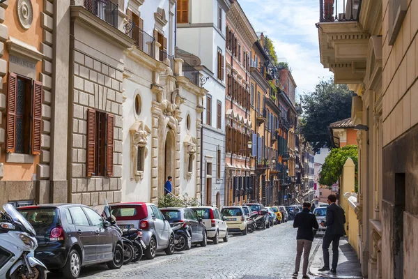Rome Italie Mars 2017 Voitures Garées Sur Belle Rue Dans — Photo