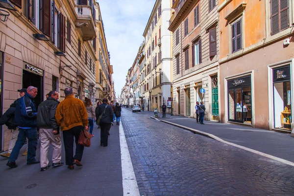 Roma Italia Marzo 2017 Hermosa Calle Pintoresca Una Parte Histórica — Foto de Stock