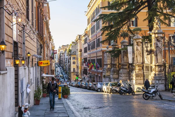 Rome Italie Mars 2017 Belle Rue Pittoresque Dans Une Partie — Photo