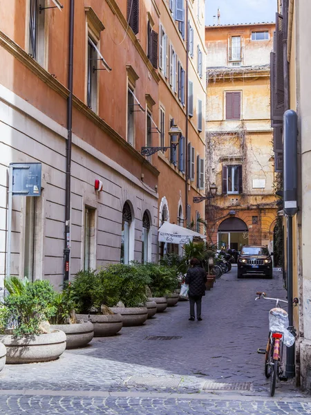 Rome Itália Março 2017 Bela Rua Pitoresca Uma Parte Histórica — Fotografia de Stock
