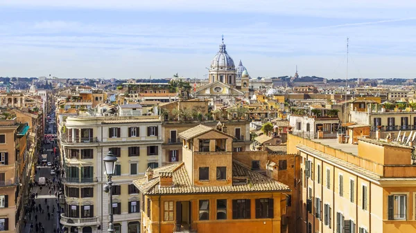 Řím Itálie Března 2017 Pohled Městské Střechy Španělské Žebřík — Stock fotografie
