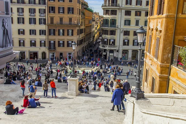 Rome Itália Março 2017 Turistas Piazza Spagna — Fotografia de Stock