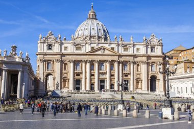 Roma, İtalya, 9 Şubat 2017. Ve Vatikan Aziz Peter Katedrali alanı için görüntüleyin