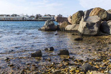 Montauk, ABD, üzerinde 30 Eylül 2017. Peirce göl ve karaya yapılar