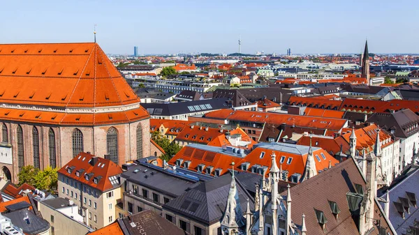 Múnich Alemania Agosto 2018 Vista Alstadt Los Tejados Ciudad Desde — Foto de Stock