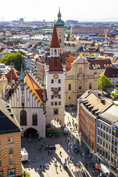 Múnich Alemania Agosto 2018 Vista Alstadt Los Tejados Ciudad Desde — Foto de Stock