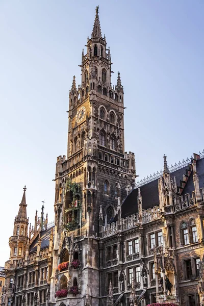 Munich Germany August 2018 Architectural Details New Town Hall Neues — Stock Photo, Image