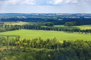 Ismarlayarak arazi yüzey--dan a pencere uçak büyük yükseklikte uçan