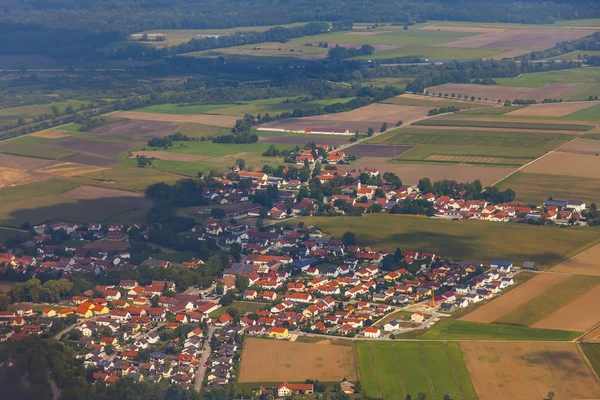 Vista Pittoresca Della Superficie Del Terreno Una Finestra Dell Aereo — Foto Stock