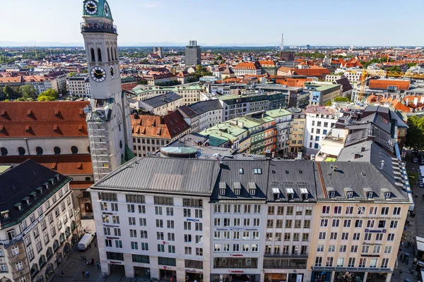 Monachium Niemcy Sierpnia 2018 Zobacz Dachów Alstadt Miasta Platformy Badania — Zdjęcie stockowe