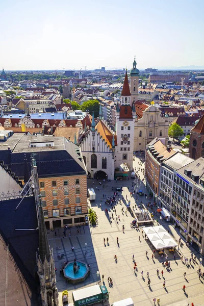 Monachium Niemcy Sierpnia 2018 Zobacz Dachów Alstadt Miasta Platformy Badania — Zdjęcie stockowe