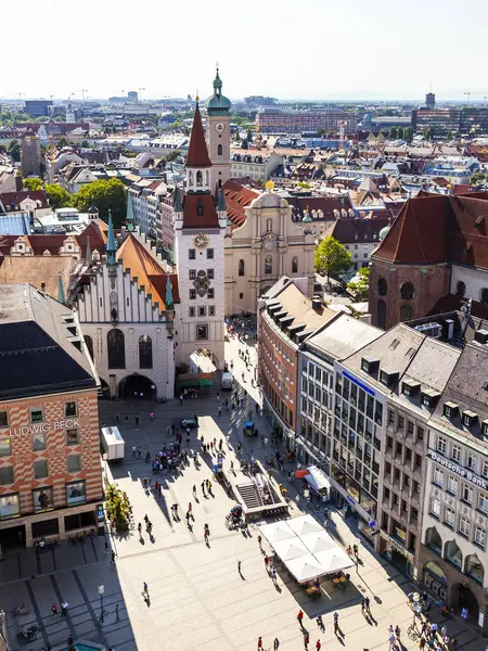 Monachium Niemcy Sierpnia 2018 Zobacz Dachów Alstadt Miasta Platformy Badania — Zdjęcie stockowe