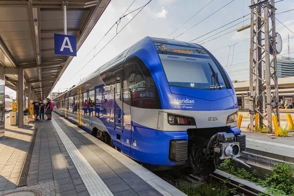 Múnich Alemania Agosto 2018 Tren Plataforma Estación Central Tren Munchen — Foto de Stock