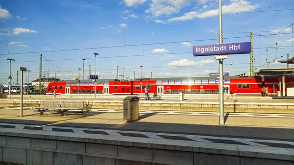 Ingolstadt Duitsland Augustus 2018 Regionale Trein Buurt Van Het Platform — Stockfoto
