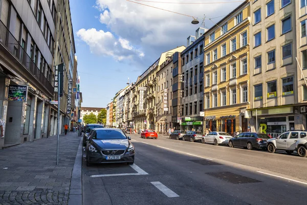 德国慕尼黑 于2018年8月16日 典型的城市街道 — 图库照片